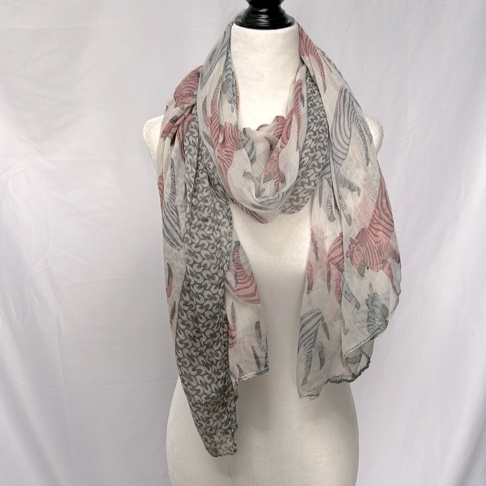 Blue and Pink Zebra Scarf